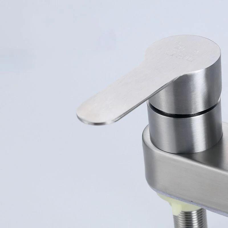 304 Stainless Steel Center Tap Bathroom Single Handle Hot and Cold Vanity Sink Tap -Bathlova