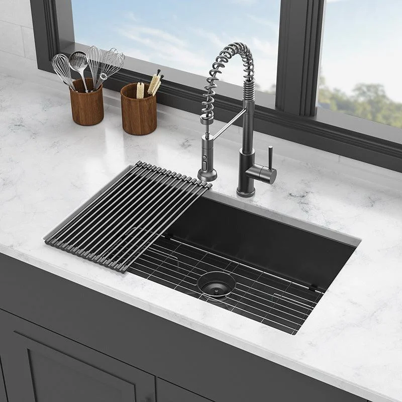 32" Gunmetal Black Undermount Stainless Steel Kitchen Sink - 18 Gauge Single Bowl Sink -Bathlova