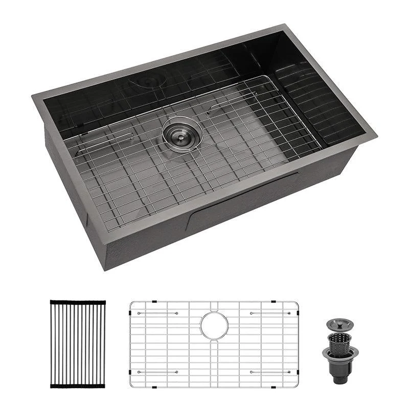 32" Gunmetal Black Undermount Stainless Steel Kitchen Sink - 18 Gauge Single Bowl Sink -Bathlova