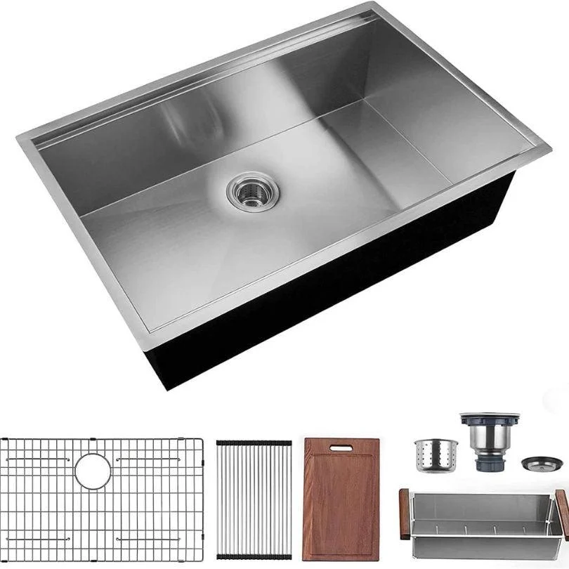 32" Single Bowl Undermount Stainless Steel Kitchen Sink -Bathlova