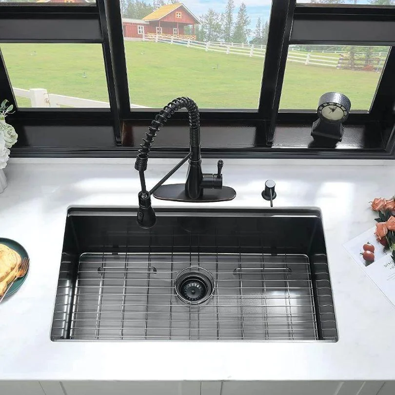 32" Workstation Undermount Black Kitchen Sink with Accessories -Bathlova