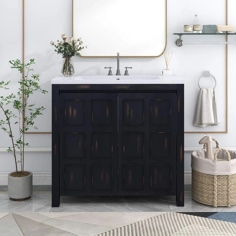 36" Retro-Espresso Bathroom Vanity Cabinet -Bathlova