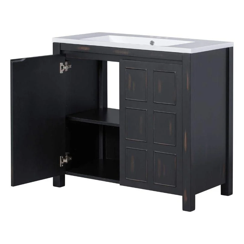 36" Retro-Espresso Bathroom Vanity Cabinet -Bathlova