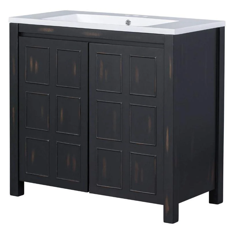 36" Retro-Espresso Bathroom Vanity Cabinet -Bathlova