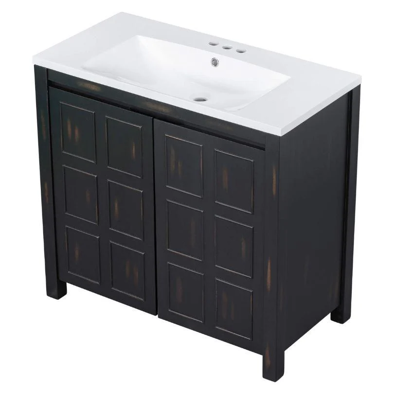 36" Retro-Espresso Bathroom Vanity Cabinet -Bathlova