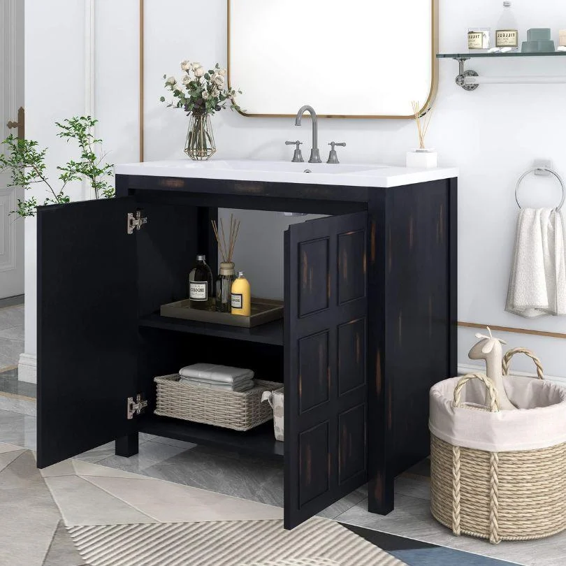 36" Retro-Espresso Bathroom Vanity Cabinet -Bathlova