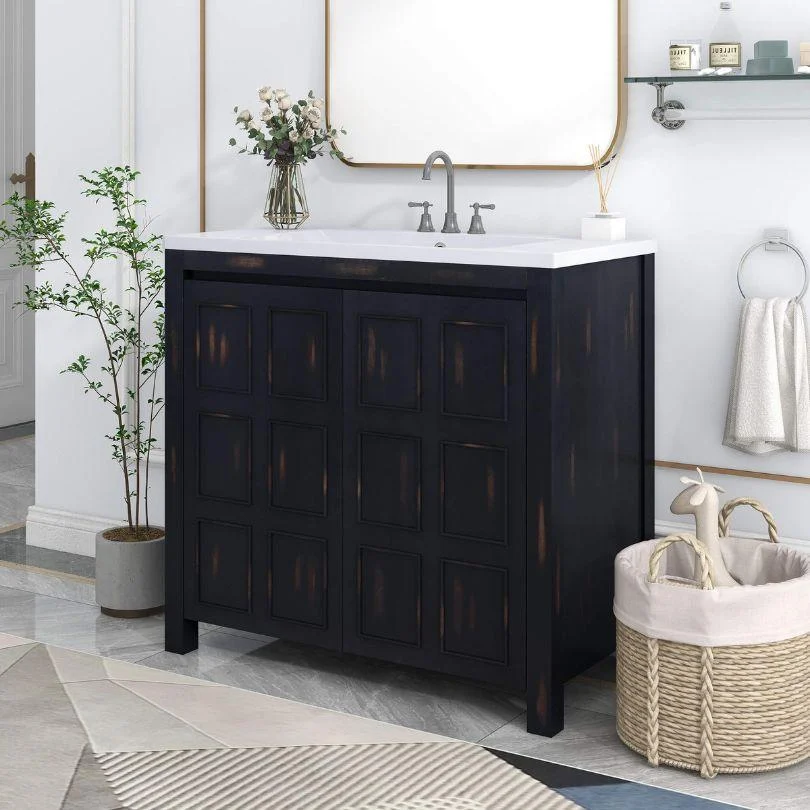 36" Retro-Espresso Bathroom Vanity Cabinet -Bathlova