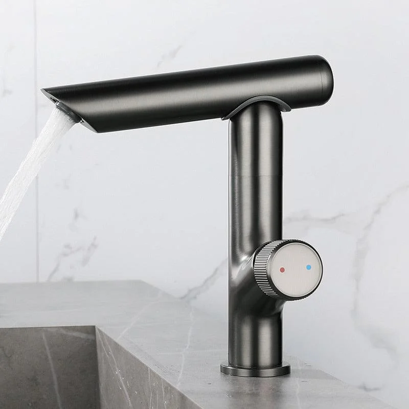 360 Degree Bathroom Tap Black Single Handle Cold and Hot Water -Bathlova