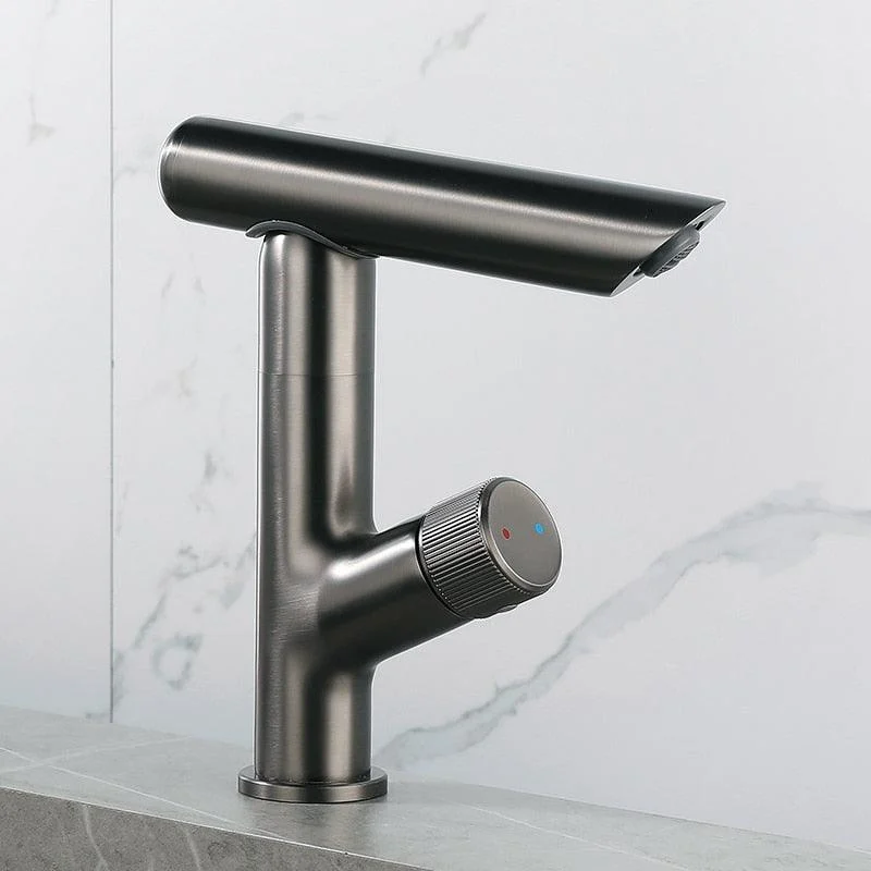 360 Degree Bathroom Tap Black Single Handle Cold and Hot Water -Bathlova