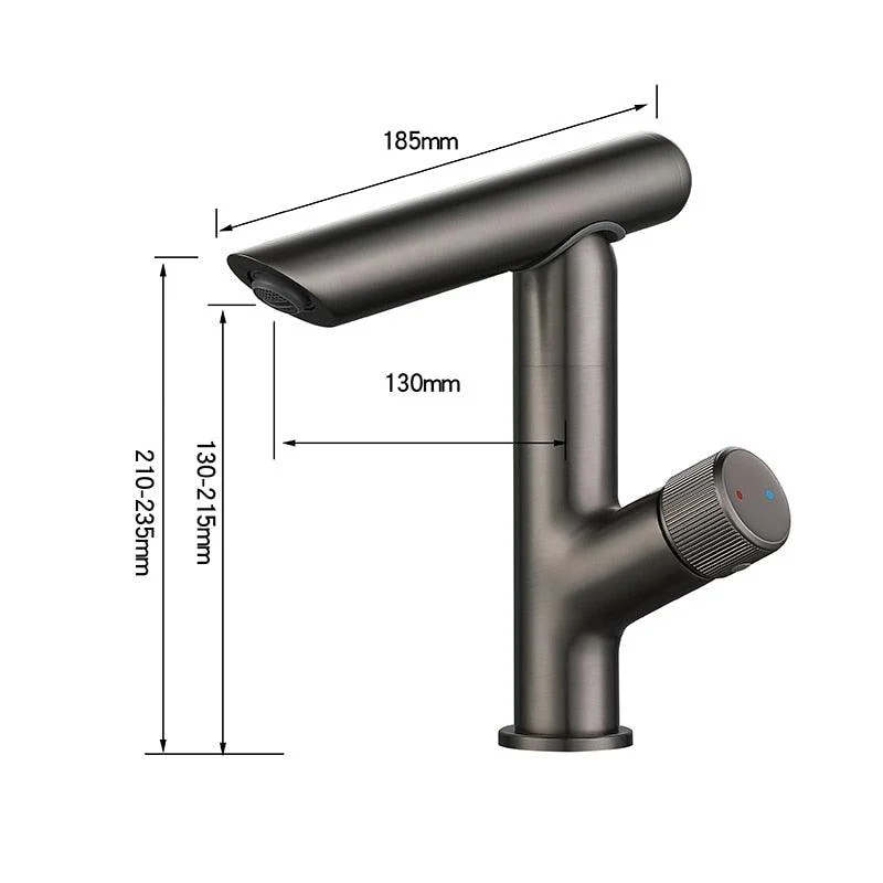 360 Degree Bathroom Tap Black Single Handle Cold and Hot Water -Bathlova