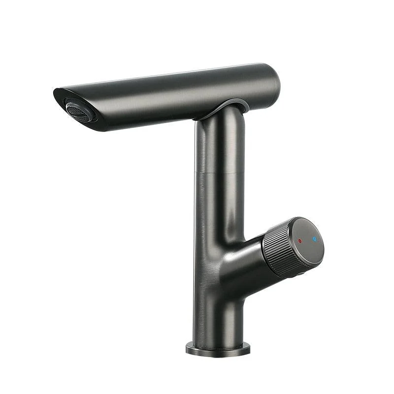 360 Degree Bathroom Tap Black Single Handle Cold and Hot Water -Bathlova