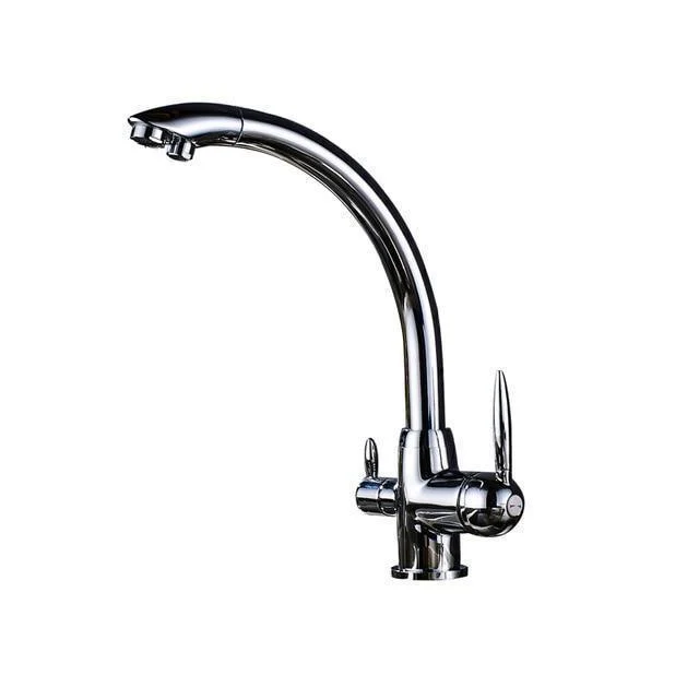 360 Degree Rotation Double Handle Double Holes Kitchen Tap -Bathlova