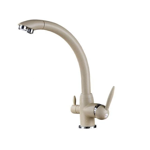 360 Degree Rotation Double Handle Double Holes Kitchen Tap -Bathlova