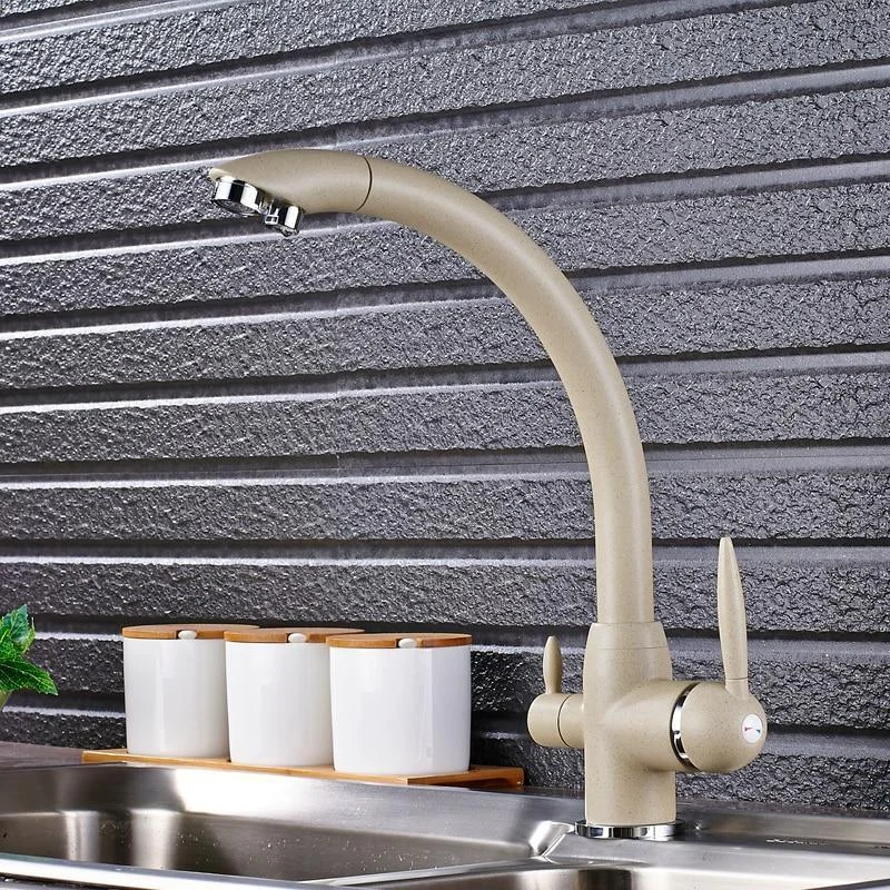 360 Degree Rotation Double Handle Double Holes Kitchen Tap -Bathlova