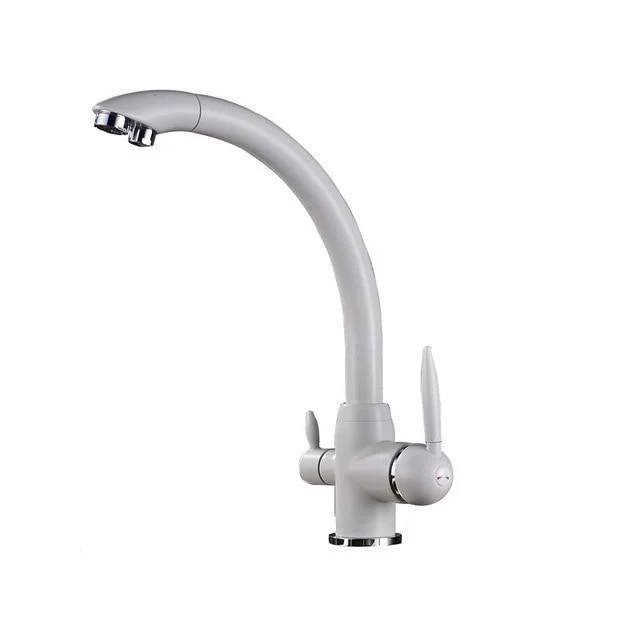 360 Degree Rotation Double Handle Double Holes Kitchen Tap -Bathlova