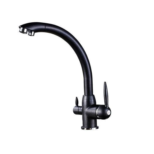 360 Degree Rotation Double Handle Double Holes Kitchen Tap -Bathlova