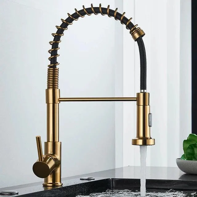 360 Degree Rotation Kitchen Sink Tap Pull Out Kitchen Tap -Bathlova