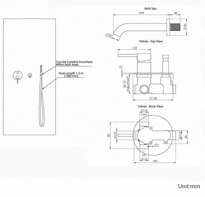 360 Degrees Bathtub Shower Tap -Bathlova