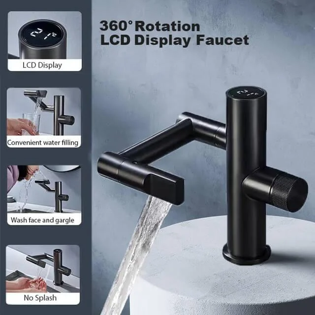 360 Degrees Digital Display Bathroom Tap -Bathlova