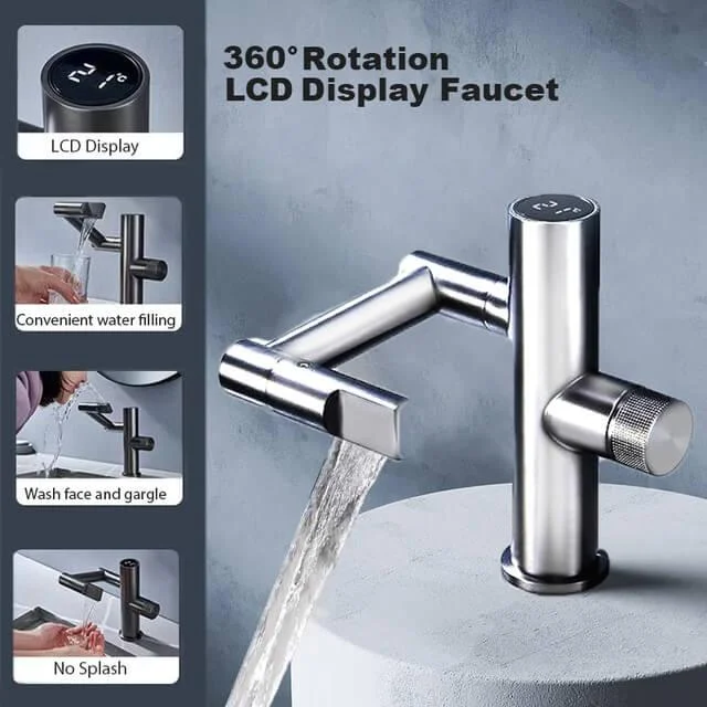 360 Degrees Digital Display Bathroom Tap -Bathlova