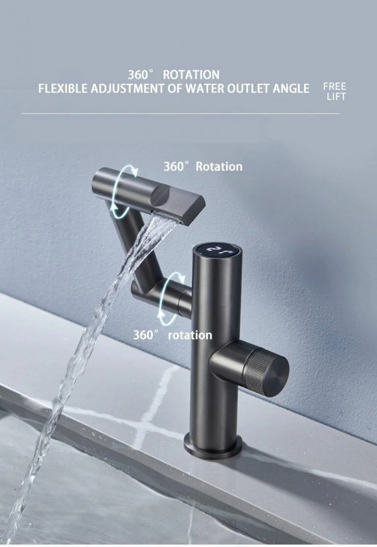 360 Degrees Digital Display Bathroom Tap -Bathlova