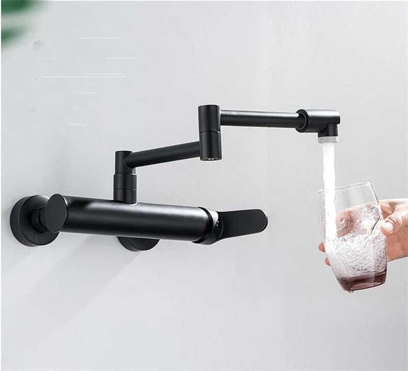 360 Degrees Wall Mounted Kitchen Tap Brushed in Black -Bathlova