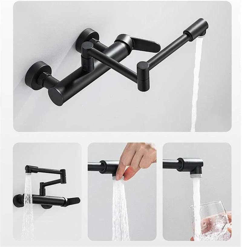 360 Degrees Wall Mounted Kitchen Tap Brushed in Black -Bathlova