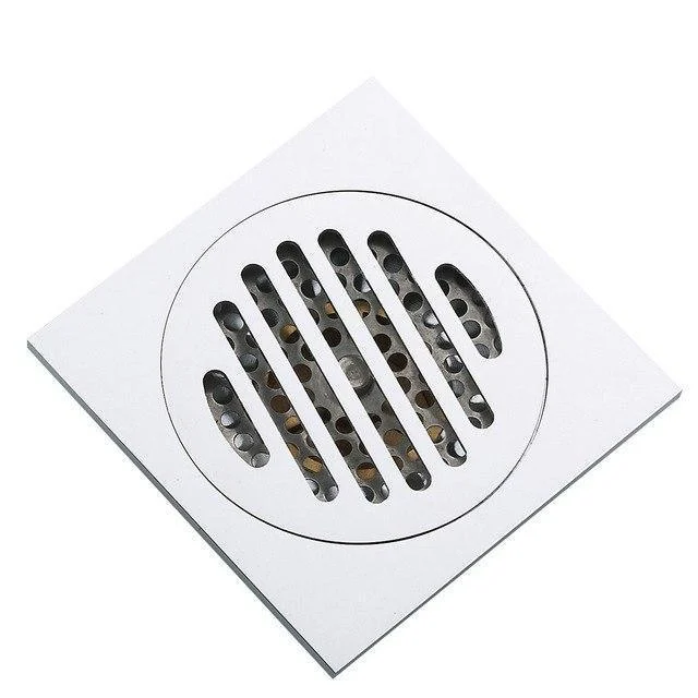 4" Brass Antique Carved Bathroom Floor Drain Waste Grate Drain In Gold, Black And Chrome Finish -Bathlova