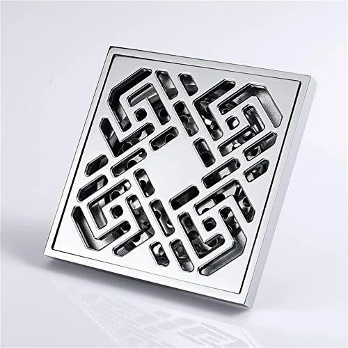 4-by-4-copper-bathroom-accessory-square-floor-drain-in-chrome-finish-bathlova-4 4" By 4" Copper Bathroom Accessory Square Floor Drain In Chrome Finish -Bathlova