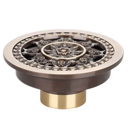 4 Inch Bronze Antique Brass Round Bathroom Floor Drain -Bathlova