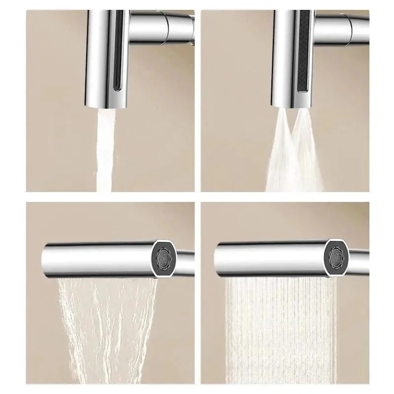 4 Modes Waterfall Kitchen Tap Rotation Stream Sprayer Head Tap -Bathlova