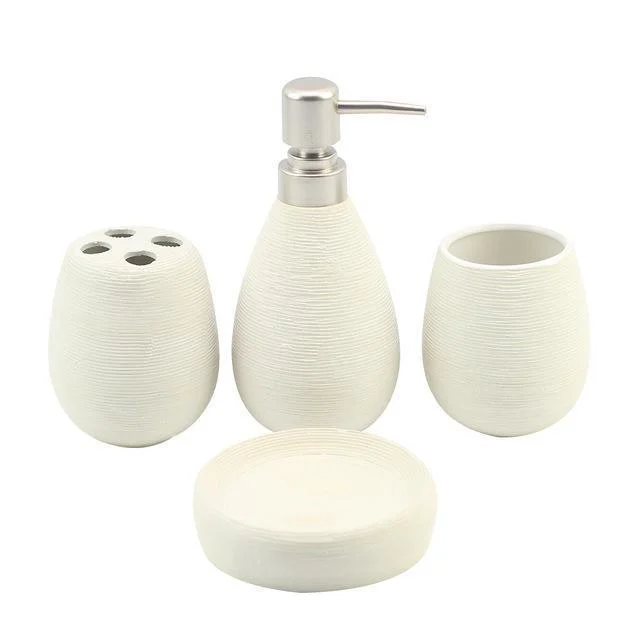 4 pcs Toothbrush Holder, Toothbrush Cup, Soap Dispenser and Soap Dish Bathroom Accessories -Bathlova