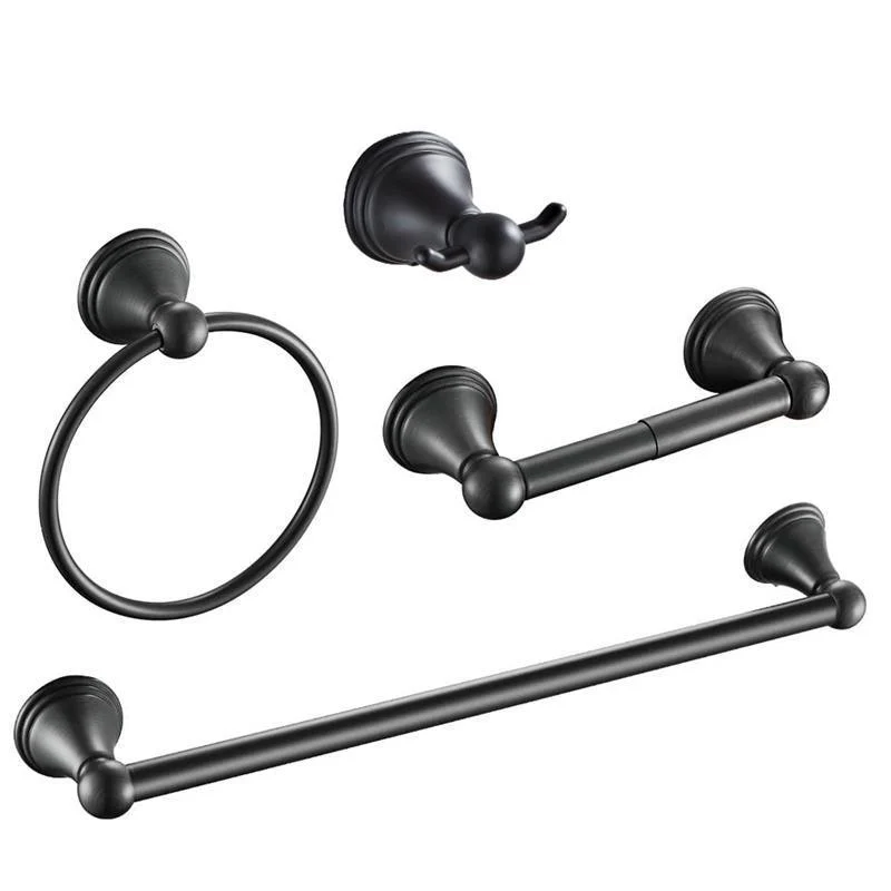 4- Piece Bathroom Accessory Set with Towel Bar& Ring /Robe Hooks/Paper Holder -Bathlova