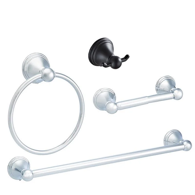 4- Piece Bathroom Accessory Set with Towel Bar& Ring /Robe Hooks/Paper Holder -Bathlova