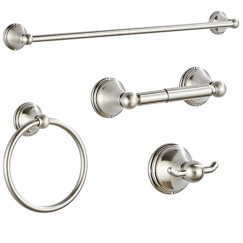 4- Piece Bathroom Accessory Set with Towel Bar& Ring /Robe Hooks/Paper Holder -Bathlova