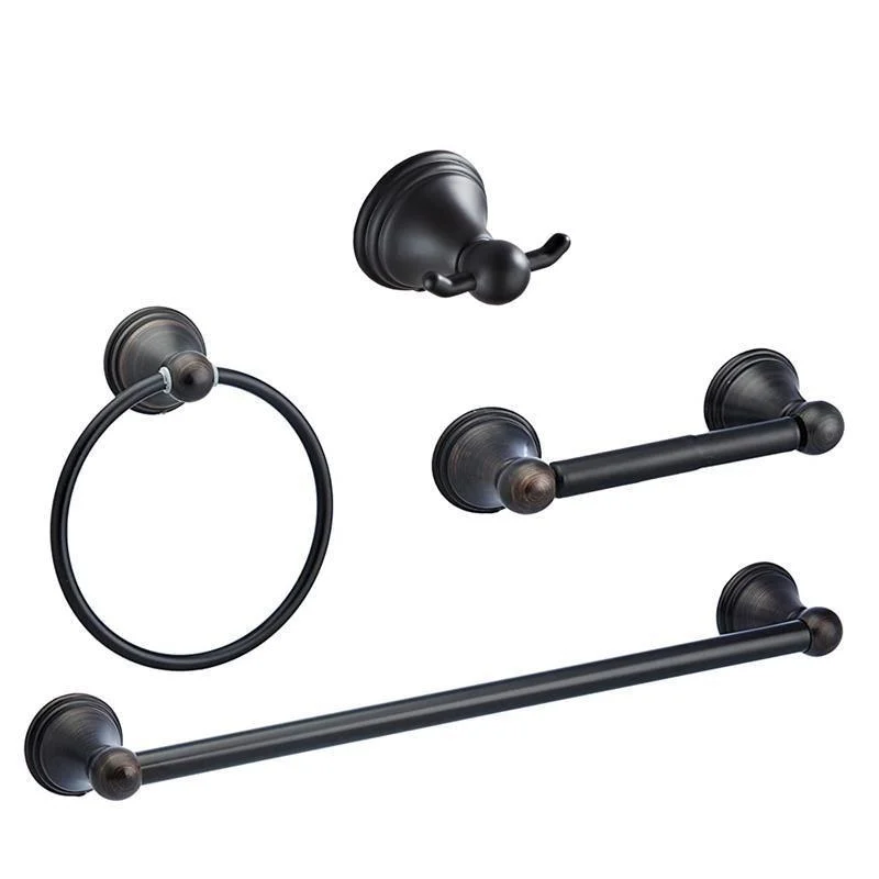 4- Piece Bathroom Accessory Set with Towel Bar& Ring /Robe Hooks/Paper Holder -Bathlova