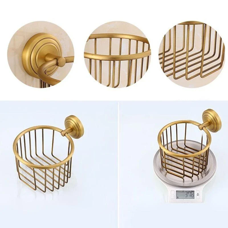 4-Piece Traditional Bathroom Accessory Set Gold Brass Bathroom Accessories Hardware Set -Bathlova