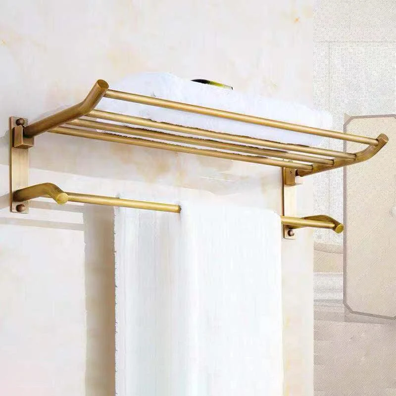 4-Piece Traditional Bathroom Accessory Set Gold Brass Bathroom Accessories Hardware Set -Bathlova