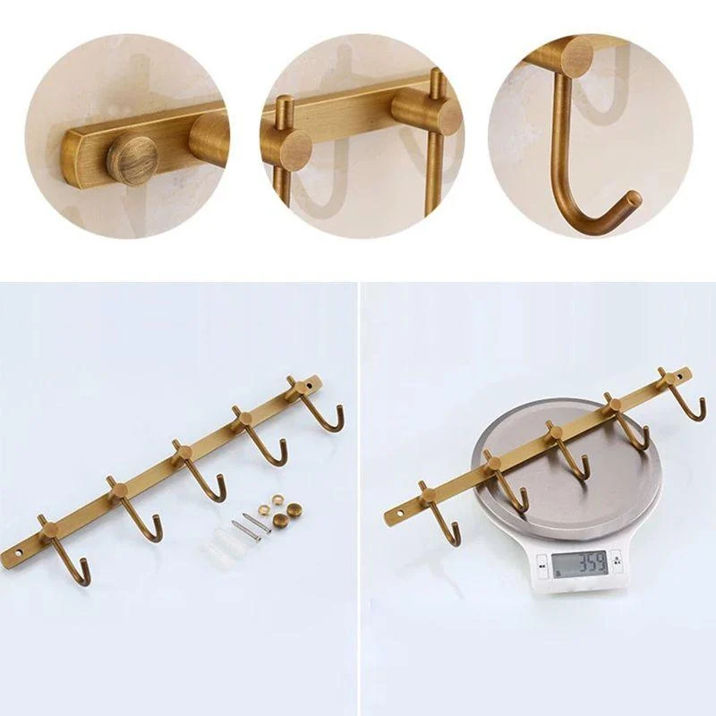 4-Piece Traditional Bathroom Accessory Set Gold Brass Bathroom Accessories Hardware Set -Bathlova