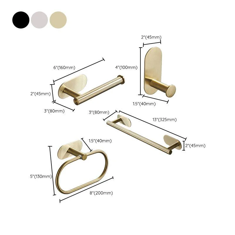 4 Piece Traditional Bathroom Hardware Set with Towel Bar Ring/Paper Holder & Robe Hook -Bathlova