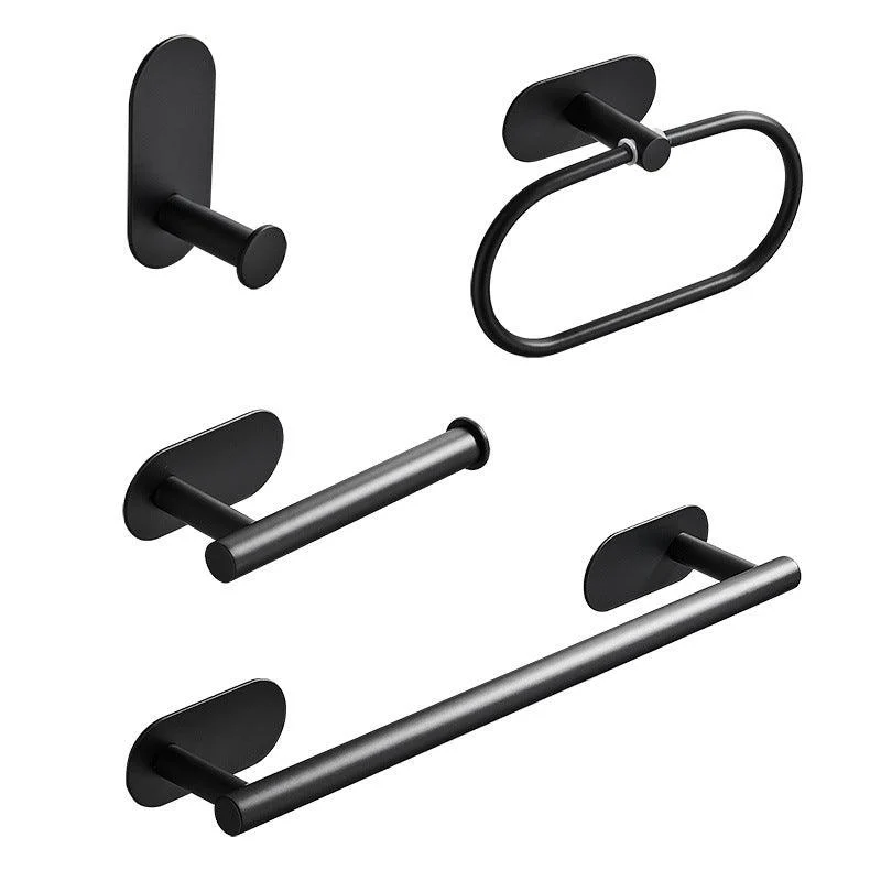 4 Piece Traditional Bathroom Hardware Set with Towel Bar Ring/Paper Holder & Robe Hook -Bathlova