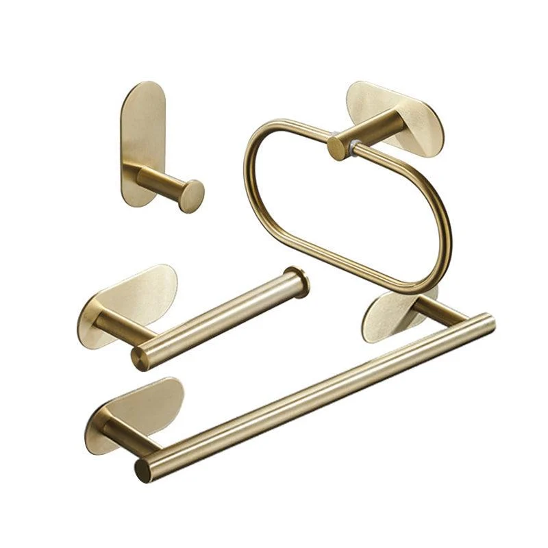 4 Piece Traditional Bathroom Hardware Set with Towel Bar Ring/Paper Holder & Robe Hook -Bathlova