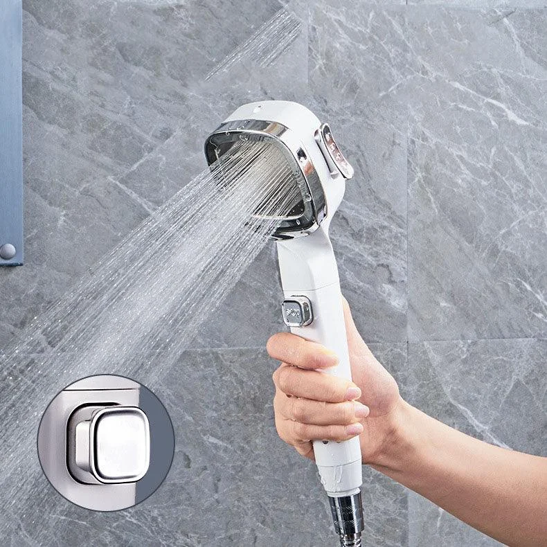 4-Setting Pressurized Shower One-button Water-stop Hand-held Shower Head -Bathlova