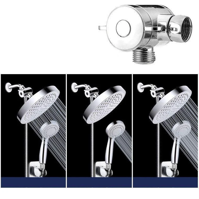 4-Setting Silver Shower Set Concealed Wall-Mount Bracket Tee with Socket -Bathlova