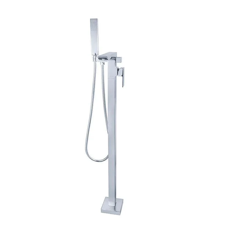 45" Modern Chrome Single Handle Freestanding Bathtub Tap -Bathlova