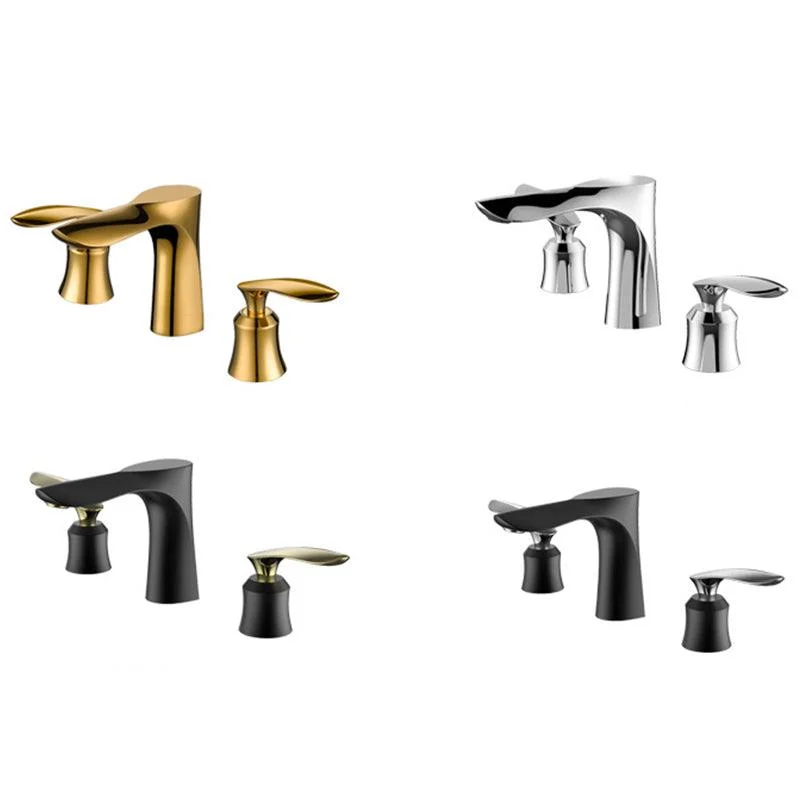 5.1" H Brass Basin Lavatory Tap Double Handles Bathroom Tap -Bathlova