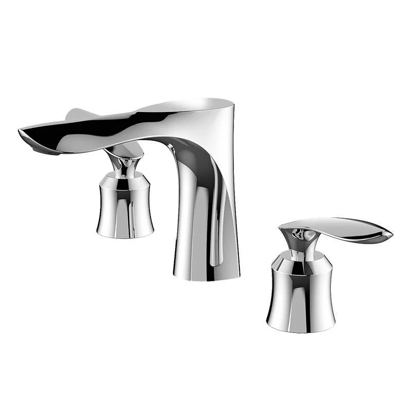 5.1" H Brass Basin Lavatory Tap Double Handles Bathroom Tap -Bathlova