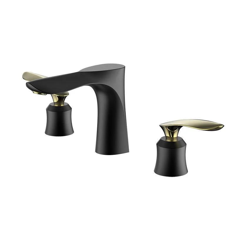 5.1" H Brass Basin Lavatory Tap Double Handles Bathroom Tap -Bathlova