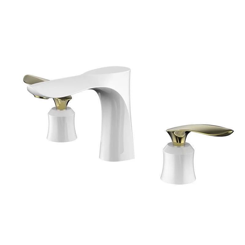 5.1" H Brass Basin Lavatory Tap Double Handles Bathroom Tap -Bathlova