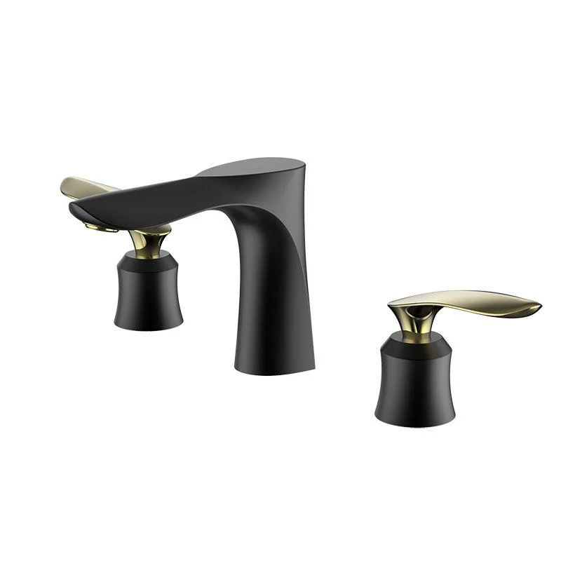 5.1" H Brass Basin Lavatory Tap Double Handles Bathroom Tap -Bathlova